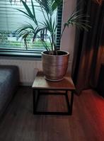 Moderne bijzettafel - Hout & Metaal, Huis en Inrichting, Tafels | Bijzettafels, Ophalen, Minder dan 45 cm, Minder dan 55 cm, Vierkant