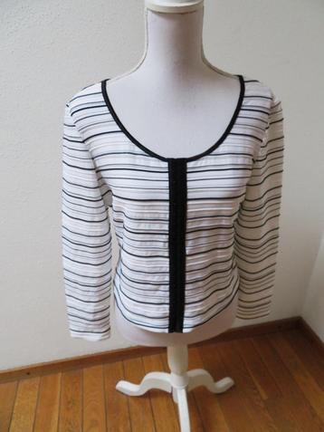 L49 JOSEPH RIBKOFF kort blouse shirt zwart wit maat 40	 beschikbaar voor biedingen