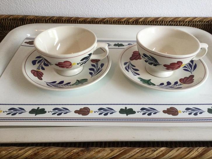 Boerenbont Boch België (Soepkom op schotel), Huis en Inrichting, Keuken | Servies, Zo goed als nieuw, Kom(men), Boerenbont, Aardewerk