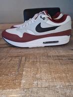 Nike Air Max 1 - Wit/Grijs/Bordeaux - Maat 46, Wit, Nike, Ophalen of Verzenden, Sneakers of Gympen
