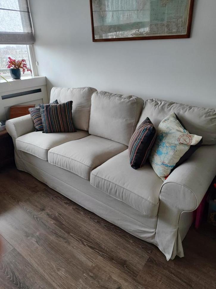 Slaapbank Ektorp Ikea, Huis en Inrichting, Slaapkamer | Slaapbanken, Gebruikt, Tweepersoons, Beige, Ophalen of Verzenden