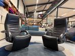 2 Jori Yoga Relaxfauteuils zwart leer Design draai stoelen, Jori, Leer, Zo goed als nieuw, 50 tot 75 cm