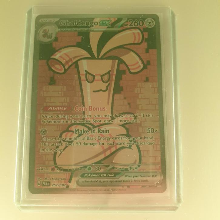 Gholdengo ex 252/182, Hobby en Vrije tijd, Verzamelkaartspellen | Pokémon, Zo goed als nieuw, Losse kaart, Ophalen of Verzenden