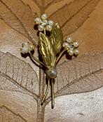 Vintage Frans goudkleur costume Jewelry broche strass parels, Sieraden, Tassen en Uiterlijk, Antieke sieraden, Ophalen of Verzenden