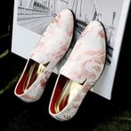 Roze geborduurde draak heren loafers schoenen mannen barok, Verzenden, Nieuw, Overige kleuren, Loafers
