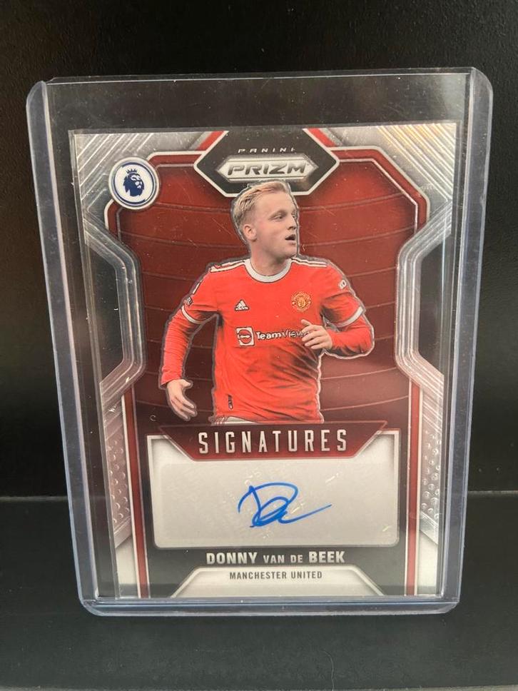 Donny van de Beek Autograph Panini Prizm Kaart, Verzamelen, Sportartikelen en Voetbal, Zo goed als nieuw, Spelerskaart, Buitenlandse clubs