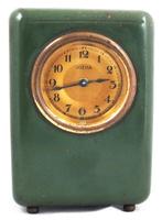 Oude spaarpot klok/ca1930/metaal/plaatje v.d.spaarbank/JGEHA, Ophalen of Verzenden, Gebruikt, Metaal of Blik, Overige thema's