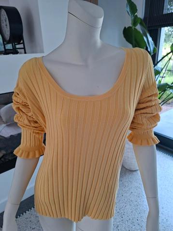 Nieuwe Fabienne Chapot gele trui vierkante hals xl 44 beschikbaar voor biedingen