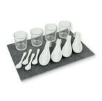 Partij 13-delige amuse sets met leistenen serveerblad, Huis en Inrichting, Keuken | Servies, Ophalen of Verzenden, Nieuw, Glas