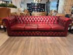 stoere XL Vintage chesterfield 4 zits bank oxblood Rood, Ophalen of Verzenden