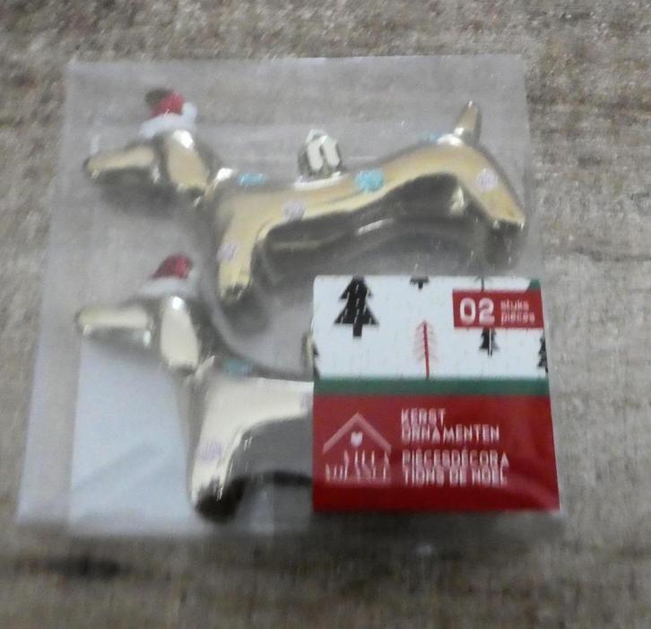 2 mooie kerstballen Takkie teckel., Diversen, Kerst, Zo goed als nieuw, Ophalen of Verzenden