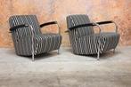 Als NIEUW! 2 fraaie stoffen Leolux Scylla design fauteuils, Ophalen, Metaal, Leolux, Design