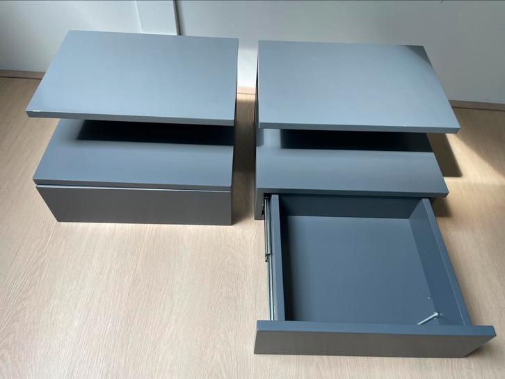 Wandnachtkastje Ashlan van Westwing, Huis en Inrichting, Slaapkamer | Bedden, Eenpersoons, 200 cm, Stof, Grijs, Ophalen of Verzenden