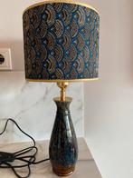 Tafellamp blauw goud, Minder dan 50 cm, Stof, Ophalen of Verzenden, Zo goed als nieuw