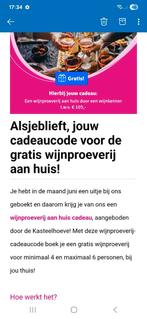 Waardebon wijnproeverij, Eén persoon, Cadeaubon, Overige typen