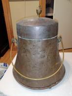 Antiek grote rood koperen doofpot. Diameter onderkant 33cm, Ophalen of Verzenden, Koper