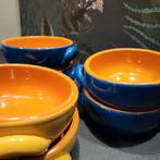 6 Aardewerk schaaltjes - blauw en geel, Huis en Inrichting, Keuken | Servies, Gebruikt, Ophalen of Verzenden, Schaal of Schalen