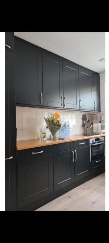 Matzwarte keuken kastjes ook leuk voor mancave beschikbaar voor biedingen