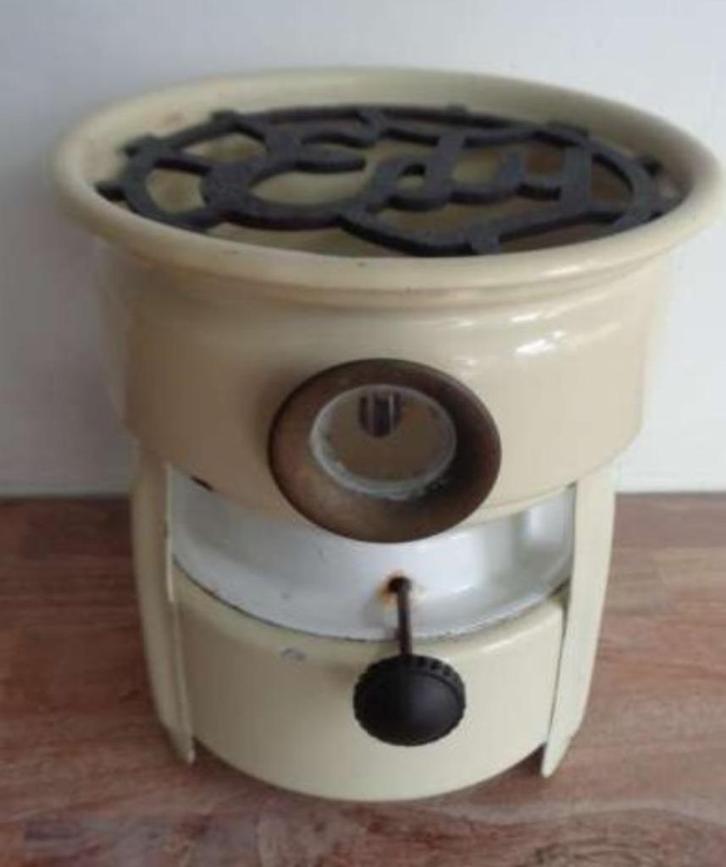 Petroleumstel merk Edy 1-pits crème, gebroken wit, Antiek en Kunst, Antiek | Emaille, Ophalen of Verzenden