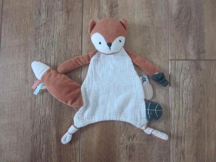 Sebra Batch oranje-wit pluche - katoenen knuffeldoek vos, Kinderen en Baby's, Speelgoed | Knuffels en Pluche, Zo goed als nieuw