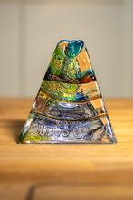 Bijzondere piramide van glas, inscripties paard, wagen etc, Antiek en Kunst, Antiek | Glas en Kristal, Ophalen