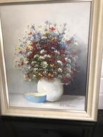 Vaas bloemen., Antiek en Kunst, Kunst | Schilderijen | Klassiek, Ophalen
