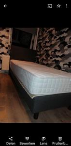 Boxspring, 90 cm, Eenpersoons, Bruin, Ophalen of Verzenden