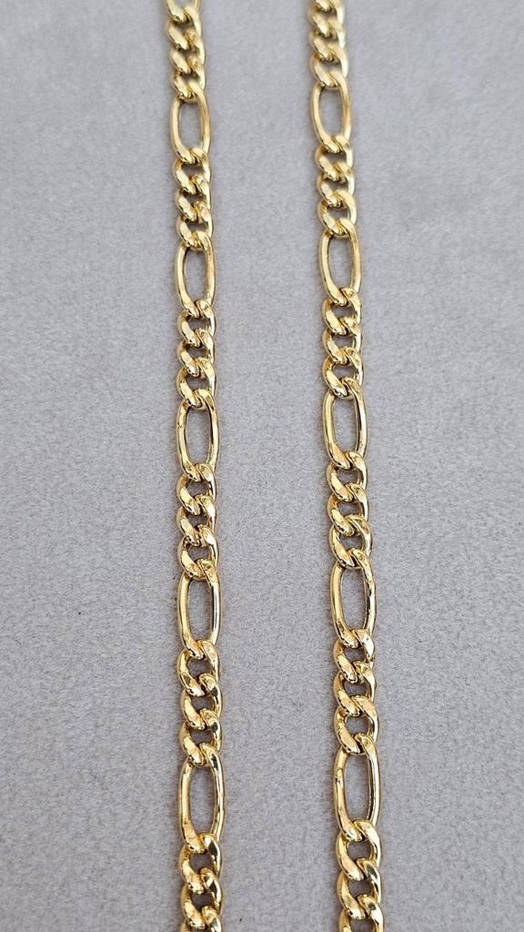 Prachtige Figaro 14k gouden ketting, Sieraden, Tassen en Uiterlijk, Kettingen, Nieuw, Goud, Goud, Ophalen of Verzenden