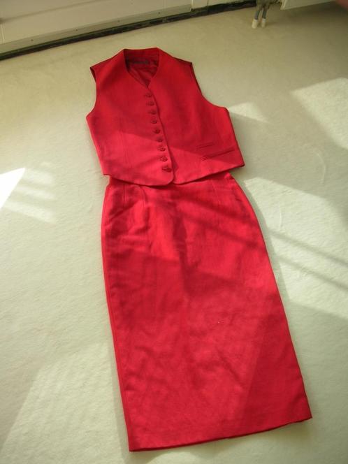 LANABY'S rok/koker/rechte rok katoen rood 38 NIEUW, Kleding | Dames, Rokken, Nieuw, Maat 38/40 (M), Rood, Onder de knie, Ophalen of Verzenden