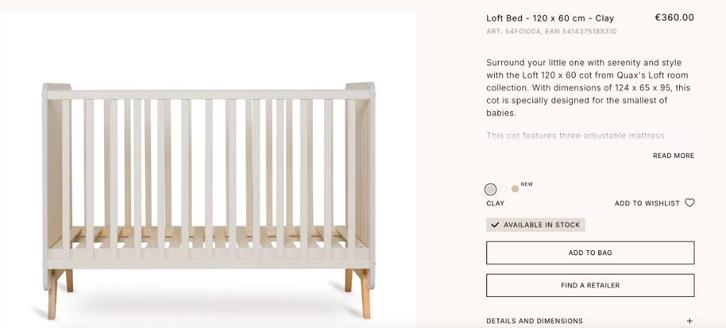 Baby cot with mattress, Kinderen en Baby's, Babywiegjes en Ledikanten, Zo goed als nieuw, Ledikant, Ophalen