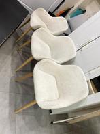 3 witte teddy eetkamerstoelen – €50 per stuk, Huis en Inrichting, Stoelen, Ophalen, Hout, Drie, Wit