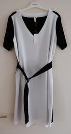 Nieuw: Color block zwart wit jurk + ceintuur mt XL 44 46, Zwart, Maat 46/48 (XL) of groter, Nieuw, Ophalen of Verzenden