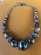 1 ketting met grote kralen, 1 ketting v Exoal, Sieraden, Tassen en Uiterlijk, Kettingen, Gebruikt, Blauw, Ophalen of Verzenden