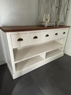 Houten dressoir landelijk wit met houten blad, Huis en Inrichting, Kasten | Dressoirs, Ophalen, Gebruikt, 150 tot 200 cm, Landelijk