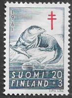 FINLAND 20+3 M zegel Tuberculosebestrijdiing - Visotter 1961, Verzenden, Finland, Gestempeld