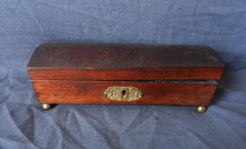 Mahoniehouten lepeldoosje met gewelfd deksel circa 1875-1900, Antiek en Kunst, Antiek | Woonaccessoires, Ophalen of Verzenden