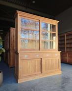 Grote teakhouten buffetkast | Teak vitrinekast #2533, Niet ingevuld, Gebruikt, 200 cm of meer, Niet ingevuld