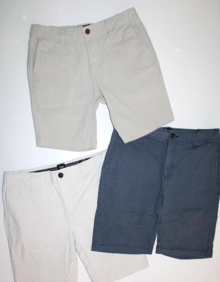 NIEUW! Set/3 C&A Flex short korte broek maat 30 - S, Kleding | Heren, Broeken en Pantalons, Nieuw, Maat 46 (S) of kleiner, Beige