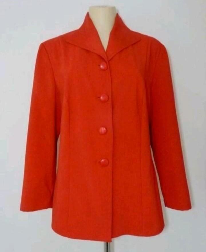 Rode designer blazer van Edgar Vos, Kleding | Dames, Jasjes, Kostuums en Pakken, Zo goed als nieuw, Jasje, Maat 38/40 (M), Rood