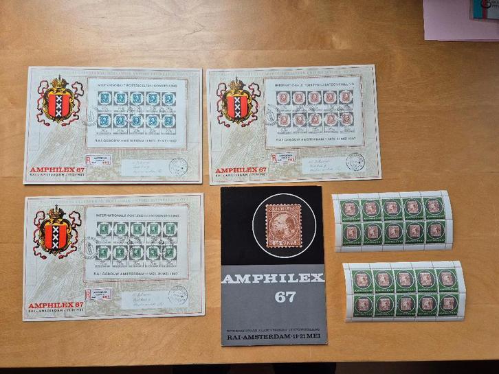 FDC Amphilex 67 set + hele velletjes afgst. 20-5-67 uniek!, Postzegels en Munten, Postzegels | Nederland, Gestempeld, Na 1940