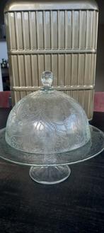 Glazen schaal met stolp, Schaal, Rond, Ophalen of Verzenden, Glas