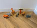 ZGAN 7x gips dier figuren beeldjes decoratie design jungle, Ophalen of Verzenden, Zo goed als nieuw, Overige typen