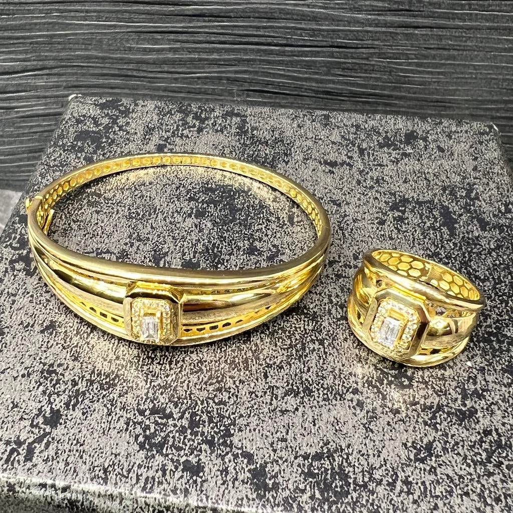 18 karaat gouden armband met ring Marokkaans goud, Ophalen of Verzenden, Zo goed als nieuw, Goud, Dame