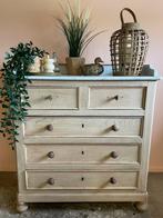 Smalle vintage houten commode lades met wit marmeren blad, Huis en Inrichting, Ophalen, Gebruikt, 5 laden of meer, 50 tot 100 cm