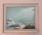 Olieverf schilderij duinen en het strand/ Dunlop, Ophalen
