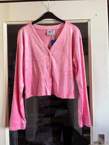 Splinternieuwe zachte roze Adidas Cropped Cardy 40 nu 39,99€ beschikbaar voor biedingen