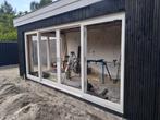 Hardhouten schuifpui met 2 schuifdeuren 4 vakken, Doe-het-zelf en Verbouw, Deuren en Horren, Nieuw, Ophalen of Verzenden, Buitendeur