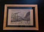 Frits Klein ets van bruggetje in Heereveen, Antiek en Kunst, Ophalen