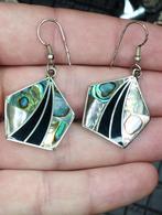 zeldzame vintage prachtige oorbellen mexico alpaca, Sieraden, Tassen en Uiterlijk, Oorbellen, Ophalen of Verzenden, Zo goed als nieuw