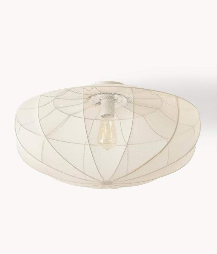 2 x plafondlampen Beau van netstof crème van Westwing, Huis en Inrichting, Lampen | Hanglampen, Zo goed als nieuw, Minder dan 50 cm